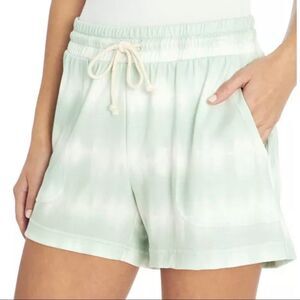 Three Dots Printed green tie dry Drawstring Shorts. Size S. New with tags